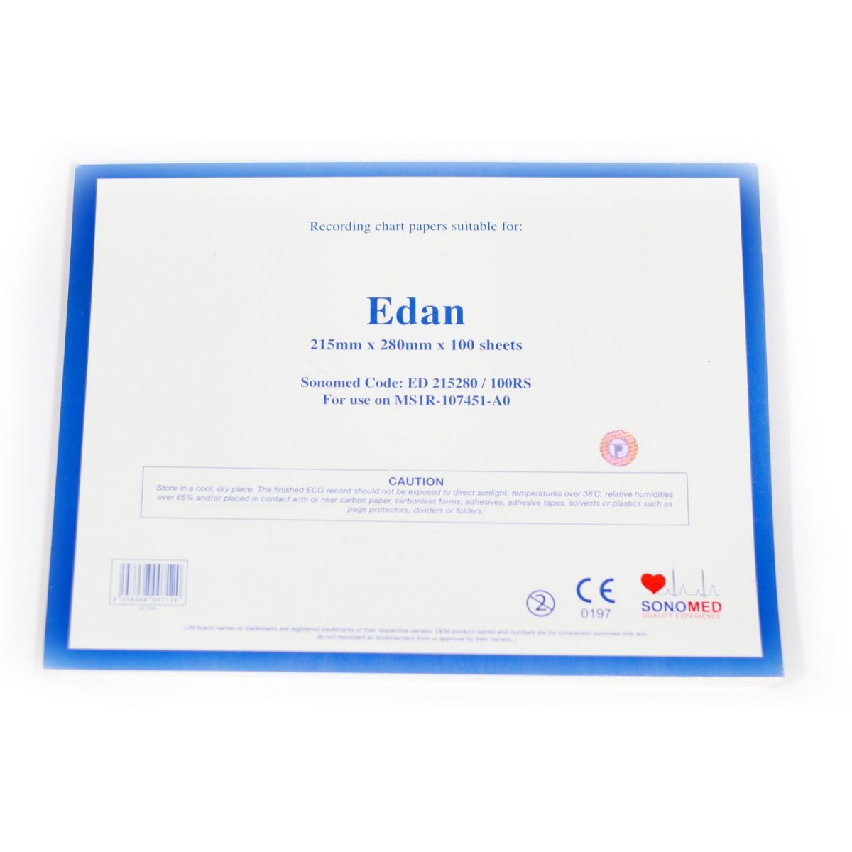 PAPEL PARA ECG EDAN 215MMX280MMX100SH ED215280/100RS